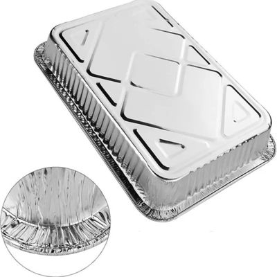 Container Box Tray Aluminum Lid Rectangle Travel Aluminum Foil Container