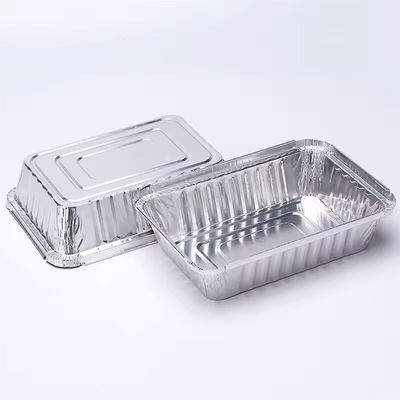 Contenedor de caja de bandeja de cubierta de aluminio rectángulo de viaje de aluminio contenedor de papel