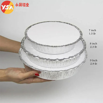 7 pulgadas de papel de aluminio cacerolas con tapas redondas bandejas de papel de aluminio pizzaría de tarta con tapa clara