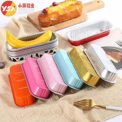 Horno de horneado de pastel no adhesivo Rectángulo desechable de aluminio recipiente de panadería Pan