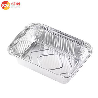 300 ml Envases de papel de aluminio reutilizables rectangulares para llevar en paquetes de alimentos Envases de papel de aluminio con tapa