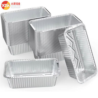 No 6A Reciclables de papel de aluminio Mini Pan de pan 670ml bandeja desechable de papel de aluminio Contenedor de alimentos de papel de aluminio con tapa de plástico