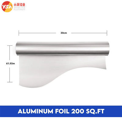 Rollo de papel de aluminio de 200 pies cuadrados, 0.014 mm, 30 cm x 61 m, papel envoltorio para cocina y embalaje