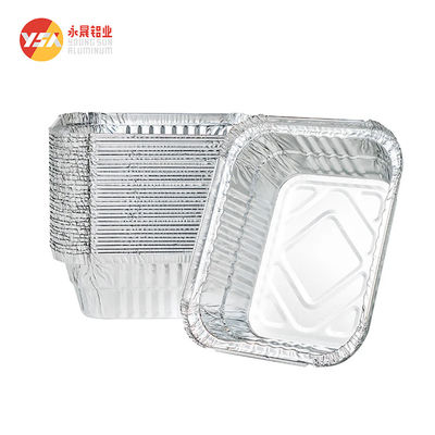 Grado alimenticio De aluminio desechable de papel de aluminio Contenedor de alimentos bandeja de aluminio Rectángulo Placas de aluminio de papel de aluminio
