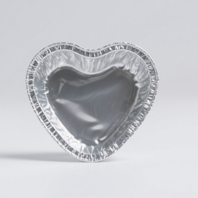 Contenedor de papel de aluminio en forma de corazón 8011, material de grado alimenticio, seguro y resistente a altas temperaturas, 0.055 mm