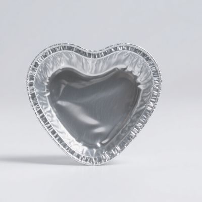 Contenedor de papel de aluminio en forma de corazón 8011, material de grado alimenticio, seguro y resistente a altas temperaturas, 0.055 mm