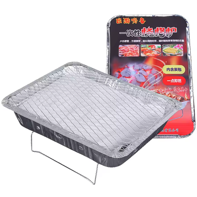 Grill de aluminio para barbacoa Grill desechable Pans de metal de malla de aluminio Stand