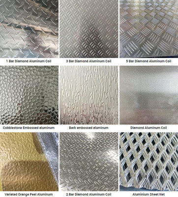 H112 barras a cuadros de aluminio 4x8 Diamond Plate Embossed Aluminum Sheet de aluminio de la placa 5